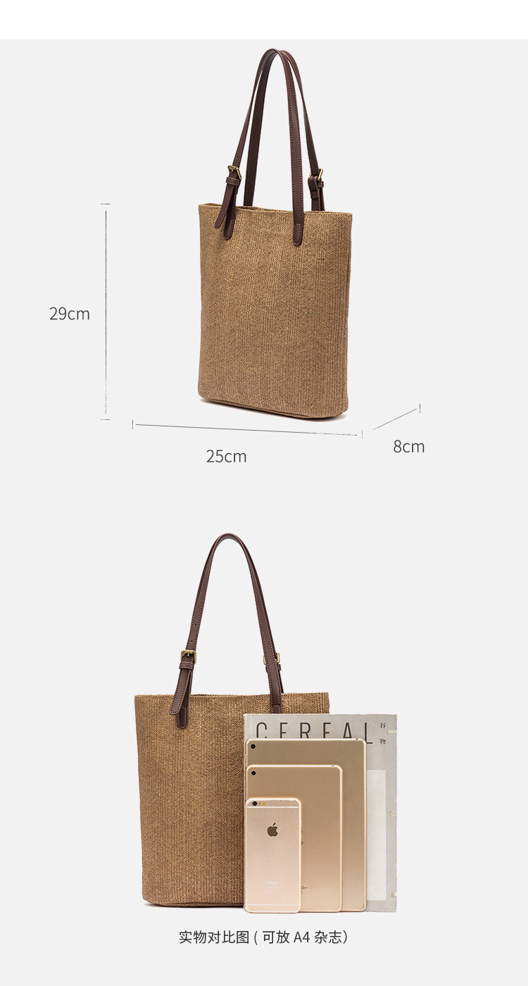 2020 Autumn New Woven Bucket Bag Large Capacity Fashion Tote Bag Shoulder Handbag Commuter Bag