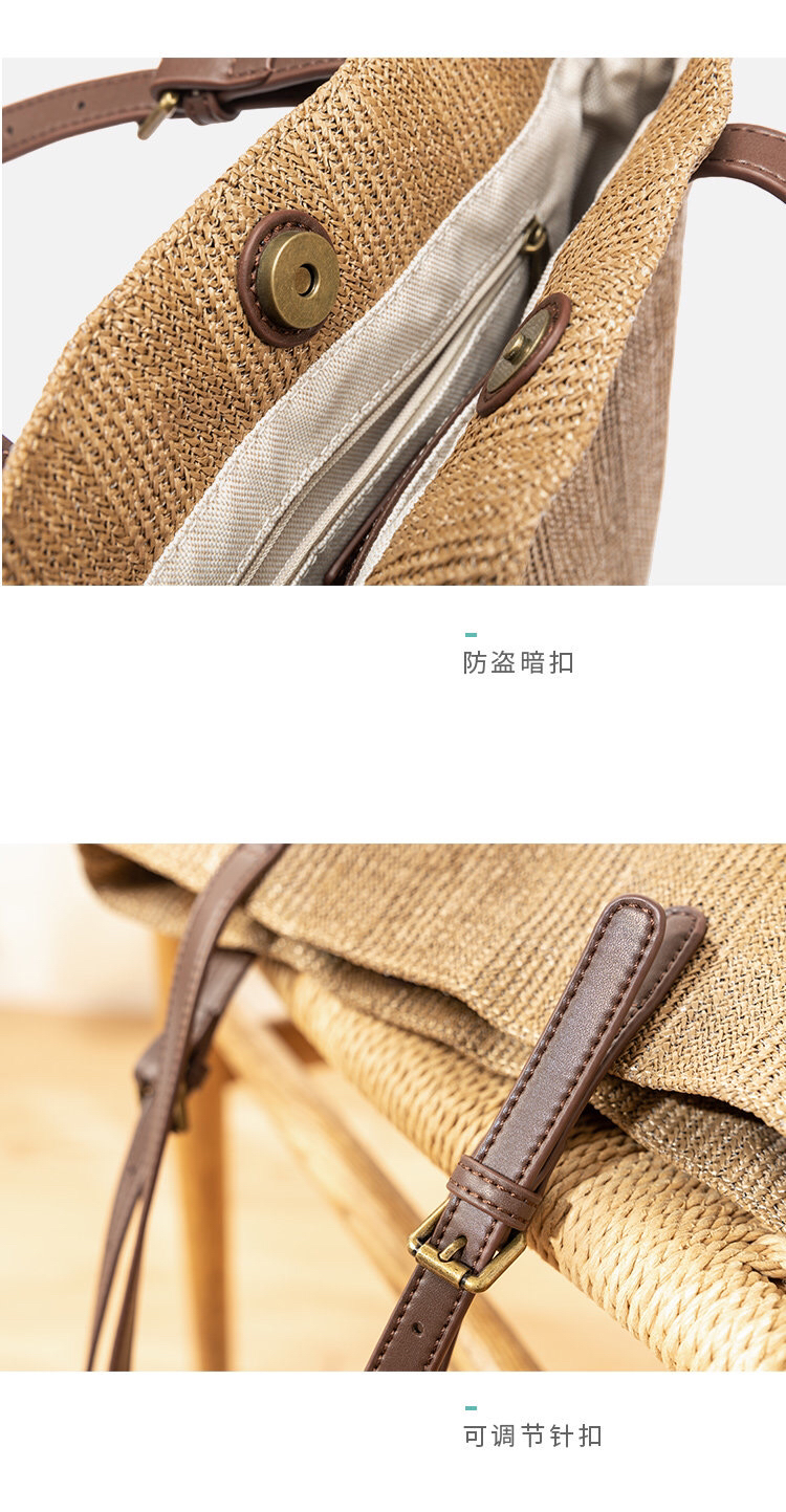 2020 Autumn New Woven Bucket Bag Large Capacity Fashion Tote Bag Shoulder Handbag Commuter Bag
