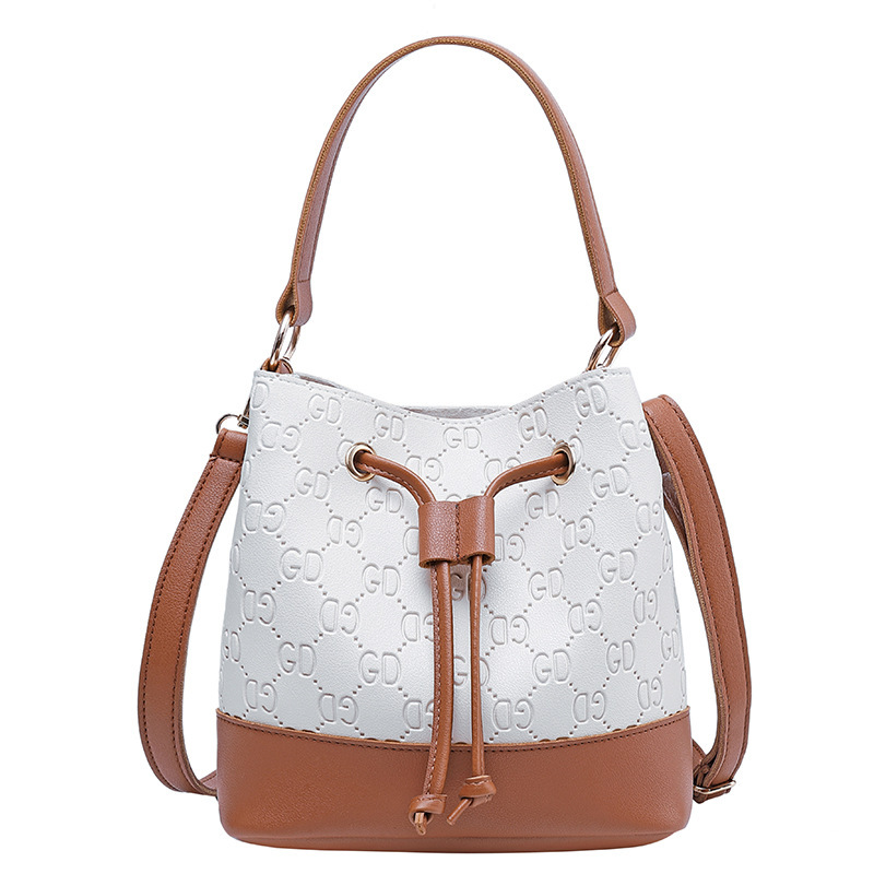 2021 New Fashion Korean Style Printed Bucket Bag Women&#039;s Contrast Color Portable Shoulder Bag Wholesale