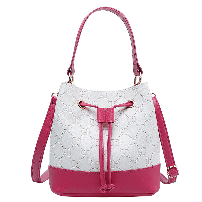 2021 New Fashion Korean Style Printed Bucket Bag Women&#039;s Contrast Color Portable Shoulder Bag Wholesale
