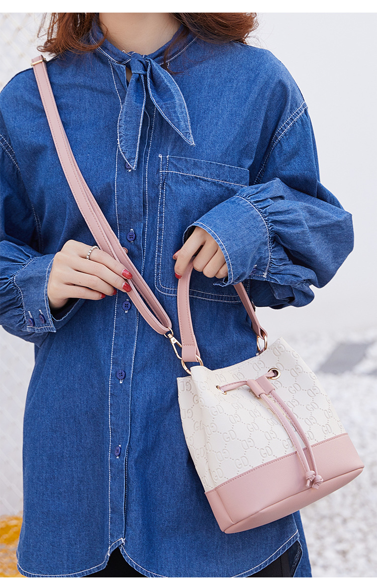 2021 New Fashion Korean Style Printed Bucket Bag Women's Contrast Color Portable Shoulder Bag Wholesale 2021 New Fashion Korean Style Printed Bucket Bag Women's Contrast Color Portable Shoulder Bag Wholesale