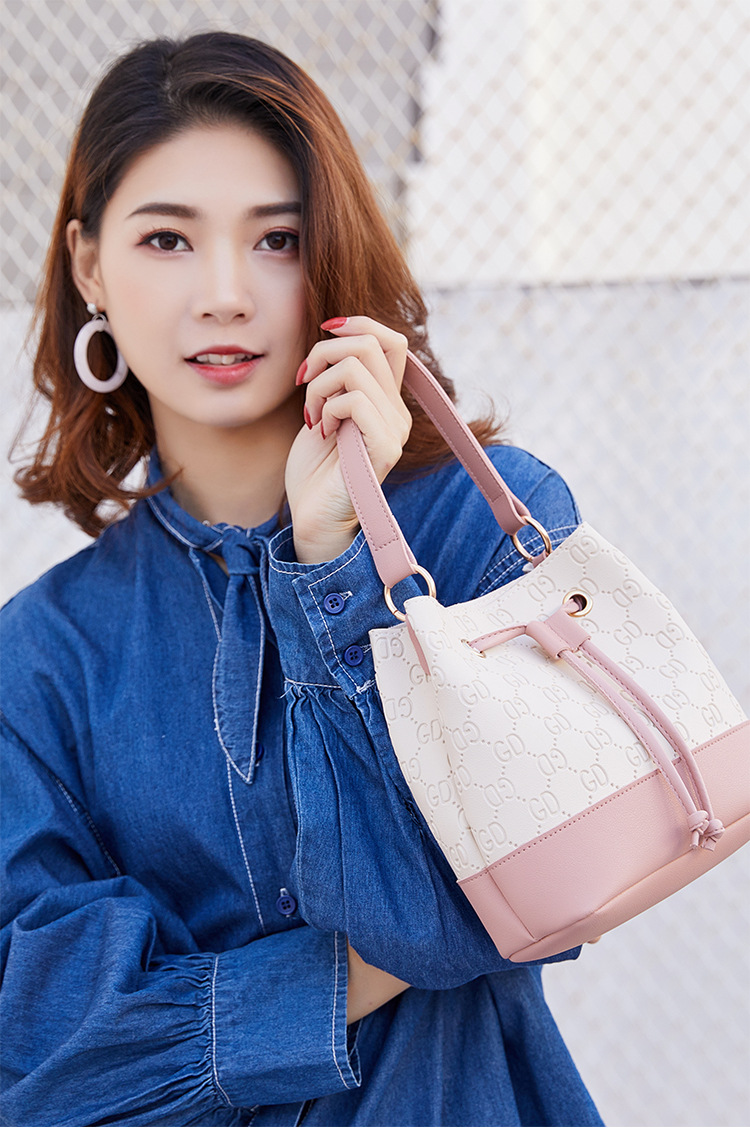 2021 New Fashion Korean Style Printed Bucket Bag Women's Contrast Color Portable Shoulder Bag Wholesale 2021 New Fashion Korean Style Printed Bucket Bag Women's Contrast Color Portable Shoulder Bag Wholesale