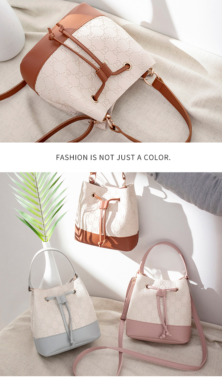 2021 New Fashion Korean Style Printed Bucket Bag Women's Contrast Color Portable Shoulder Bag Wholesale 2021 New Fashion Korean Style Printed Bucket Bag Women's Contrast Color Portable Shoulder Bag Wholesale