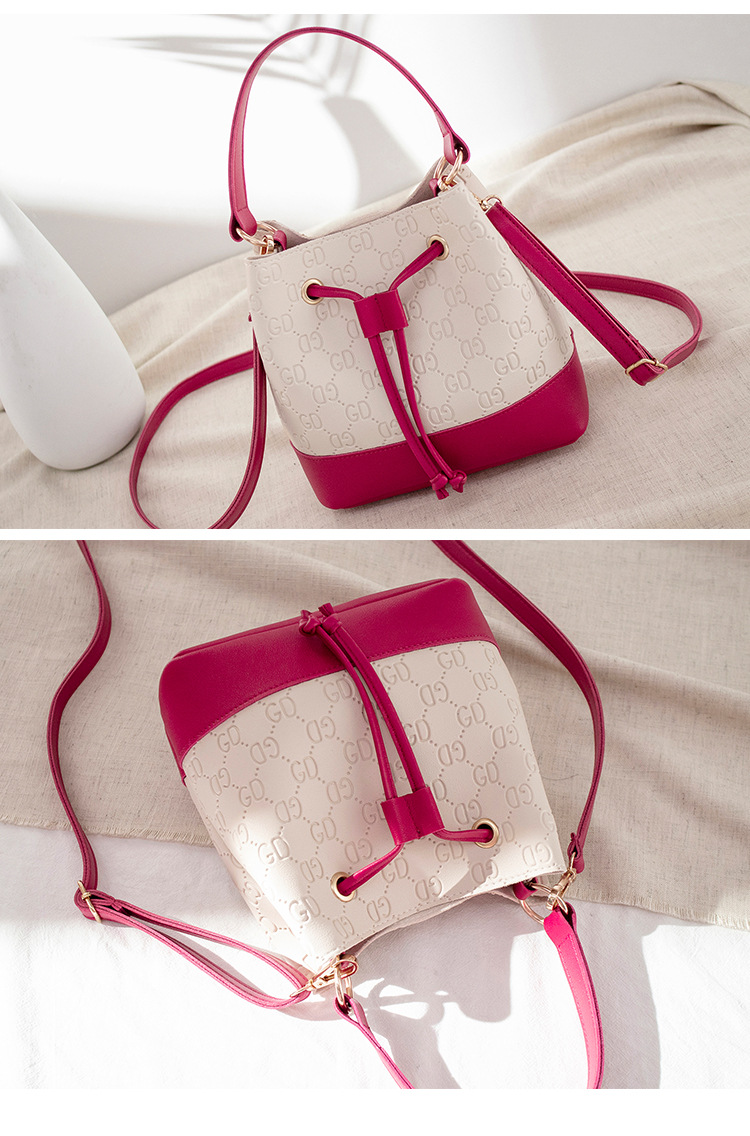 2021 New Fashion Korean Style Printed Bucket Bag Women's Contrast Color Portable Shoulder Bag Wholesale 2021 New Fashion Korean Style Printed Bucket Bag Women's Contrast Color Portable Shoulder Bag Wholesale