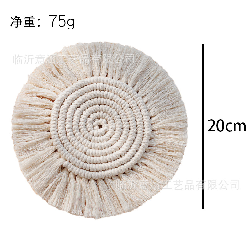 Hand-woven coasters Round tassel coasters table MATS Western food MATS heat insulation MATS creative cotton cord MATS Hand-woven coasters Round tassel coasters table MATS Western food MATS heat insulation MATS creative cotton cord MATS