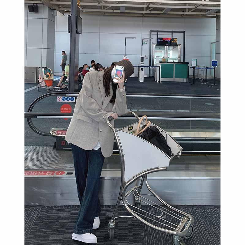 Autumn Short T-shirt long-sleeved Crop cord slimming Jacket 2020 generation hair