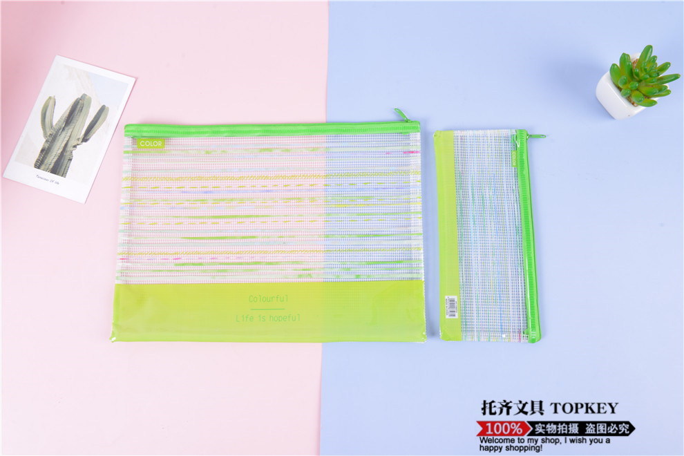 Spot Thickened Waterproof Transparent PVC Mesh Zipper Bag Large Capacity Material Storage Bag Student Document Information Bag Spot Thickened Waterproof Transparent PVC Mesh Zipper Bag Large Capacity Material Storage Bag Student Document Information Bag