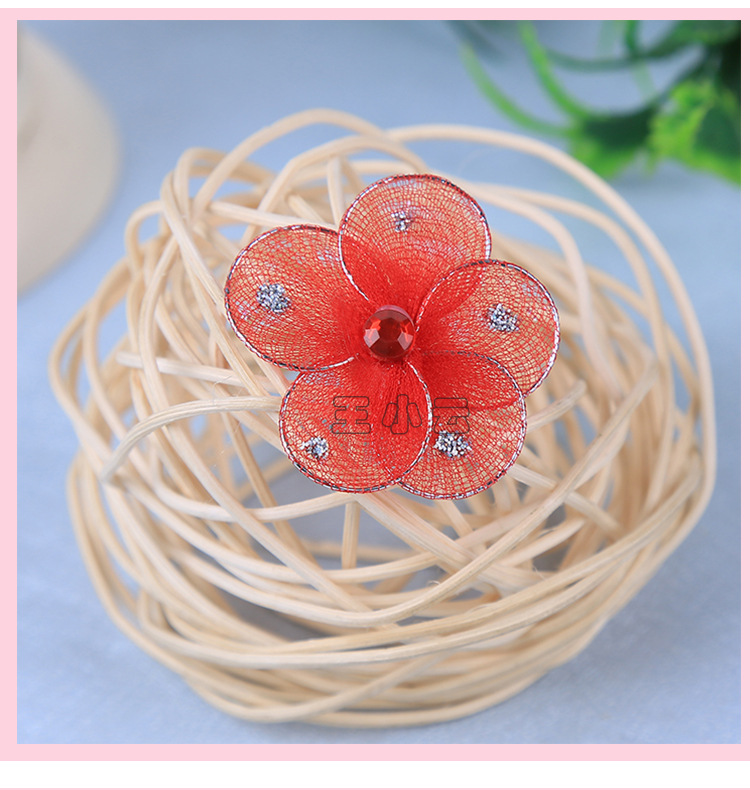Simulation wire mesh 5cm flower pure manual DIY headgear flower cap flower material clothing accessories wholesale Simulation wire mesh 5cm flower pure manual DIY headgear flower cap flower material clothing accessories wholesale