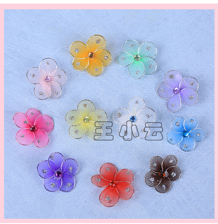 Simulation wire mesh 5cm flower pure manual DIY headgear flower cap flower material clothing accessories wholesale Simulation wire mesh 5cm flower pure manual DIY headgear flower cap flower material clothing accessories wholesale