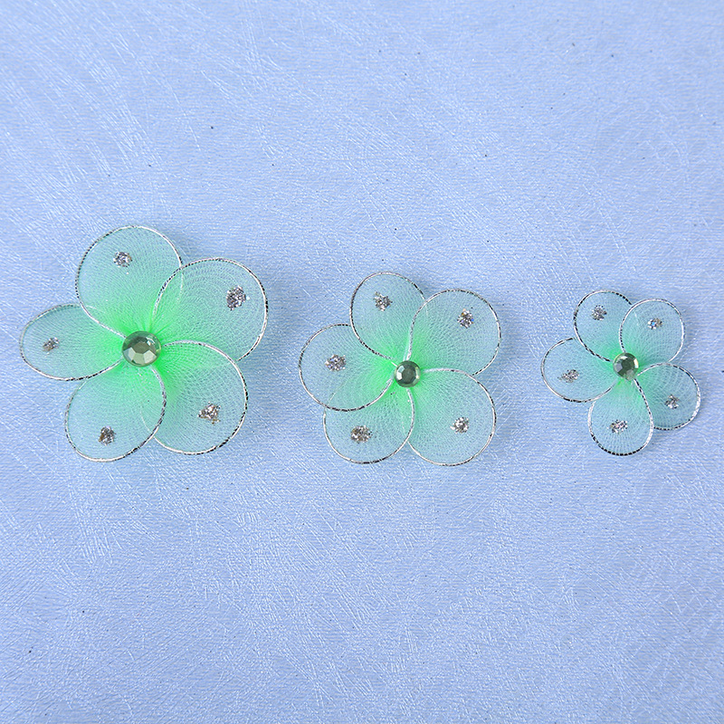Simulation wire mesh 5cm flower pure manual DIY headgear flower cap flower material clothing accessories wholesale