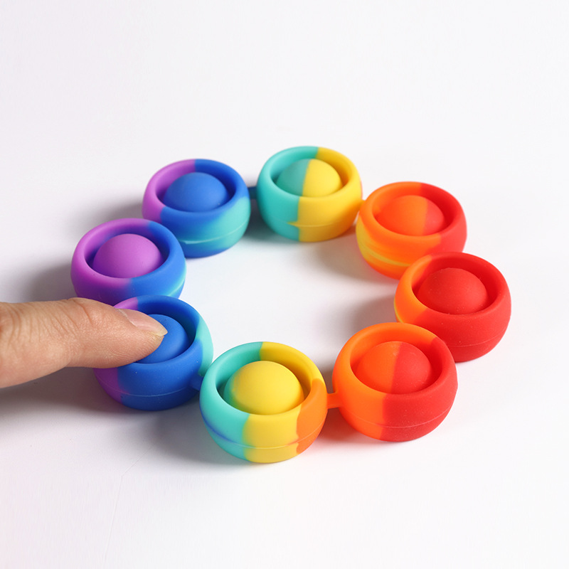 New Deratization Pioneer Bracelet Buddha Beads Rainbow Pop Le Children Squeeze Toys Pusp Pop It New