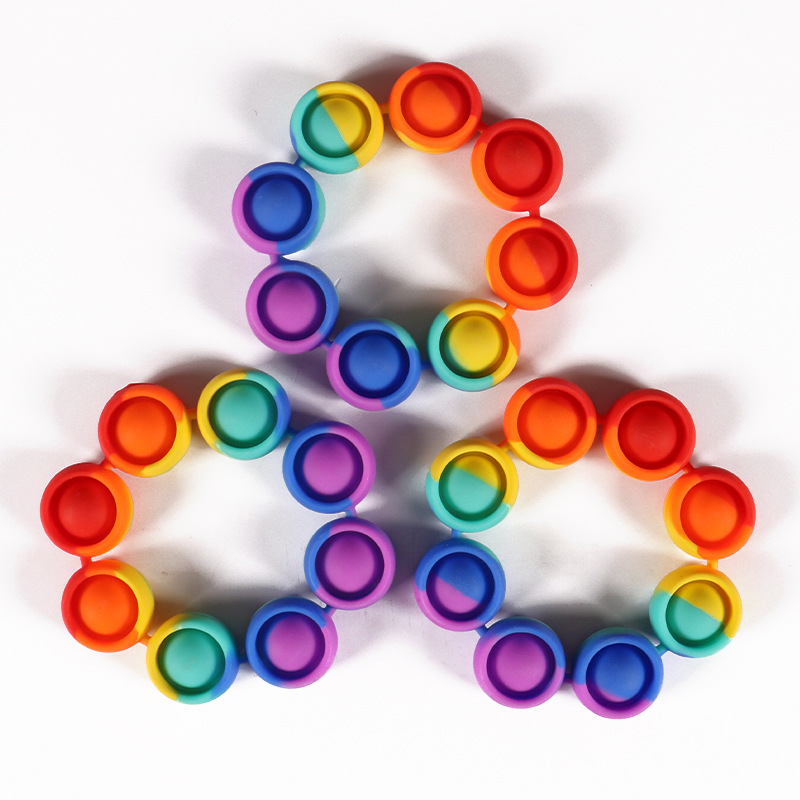 New Deratization Pioneer Bracelet Buddha Beads Rainbow Pop Le Children Squeeze Toys Pusp Pop It New