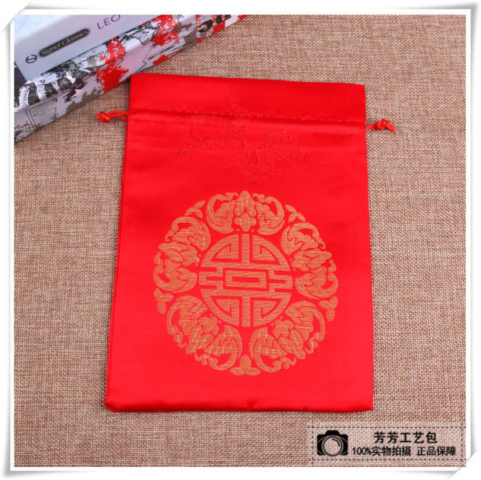 Wedding Celebration Wedding Candy Bag Buddha Beads Bracelet Jewelry Drawstring Pull String Small Cloth Lucky Bag Silk Pouch Storage Wholesale Custom