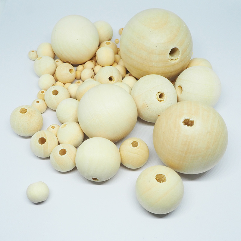 Small Hole Wooden Bead Wood Color Small Hole Lotus Wooden Bead Electroplating Elastic String Beads Buddha Beads Elastic Bracelet Ornament round Beads