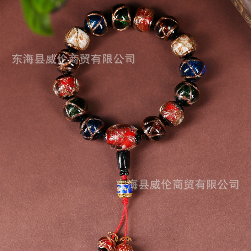 Tiktok Xiaohongshu Yonghe Palace Same Style Five Elements Colorful Fragrant Gray Glaze Bracelet Ancient French Glaze Buddha Beads Men and Women Bracelet Tiktok Xiaohongshu Yonghe Palace Same Style Five Elements Colorful Fragrant Gray Glaze Bracelet Ancient French Glaze Buddha Beads Men and Women Bracelet