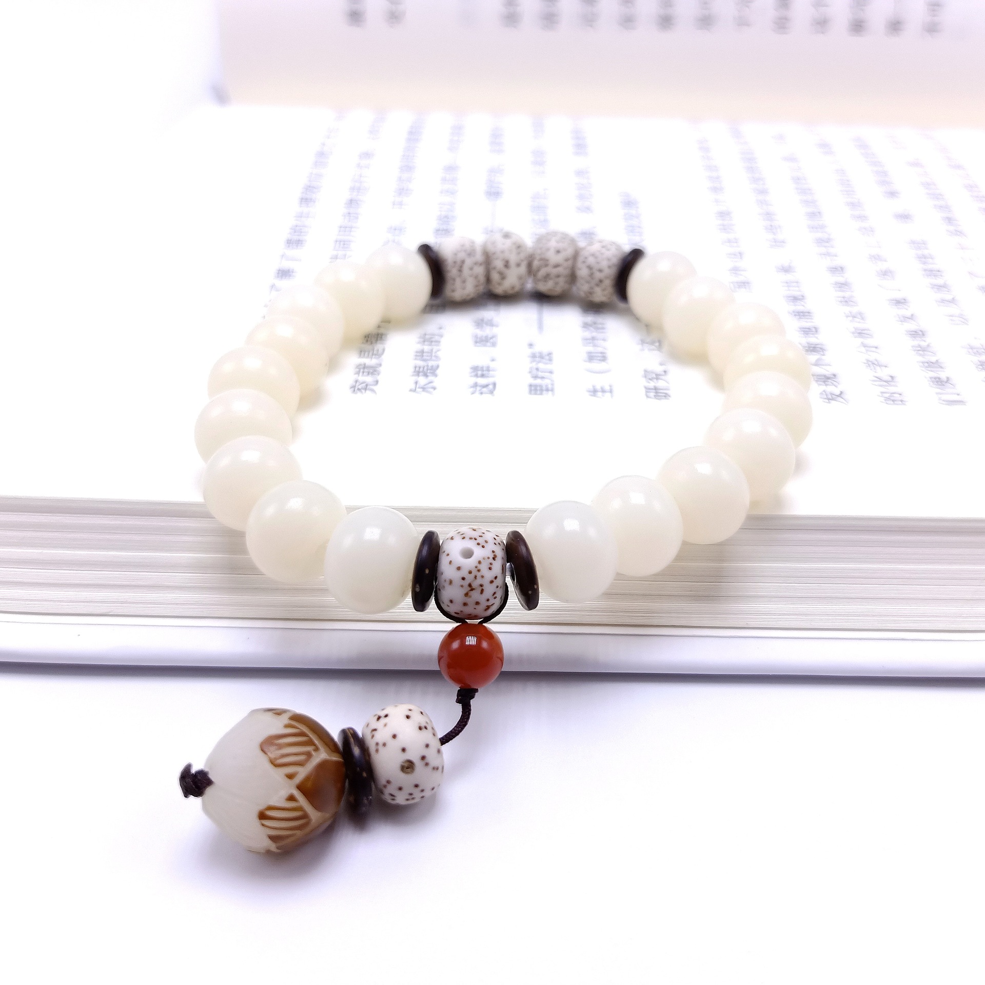 Buddha Beads Bracelet Hainan White Jade Bodhi 108 Multi-Circle Single Ring Bracelet Lotus Lotus Lotus Root Buddha Beads Bracelet Hainan White Jade Bodhi 108 Multi-Circle Single Ring Bracelet Lotus Lotus Lotus Root