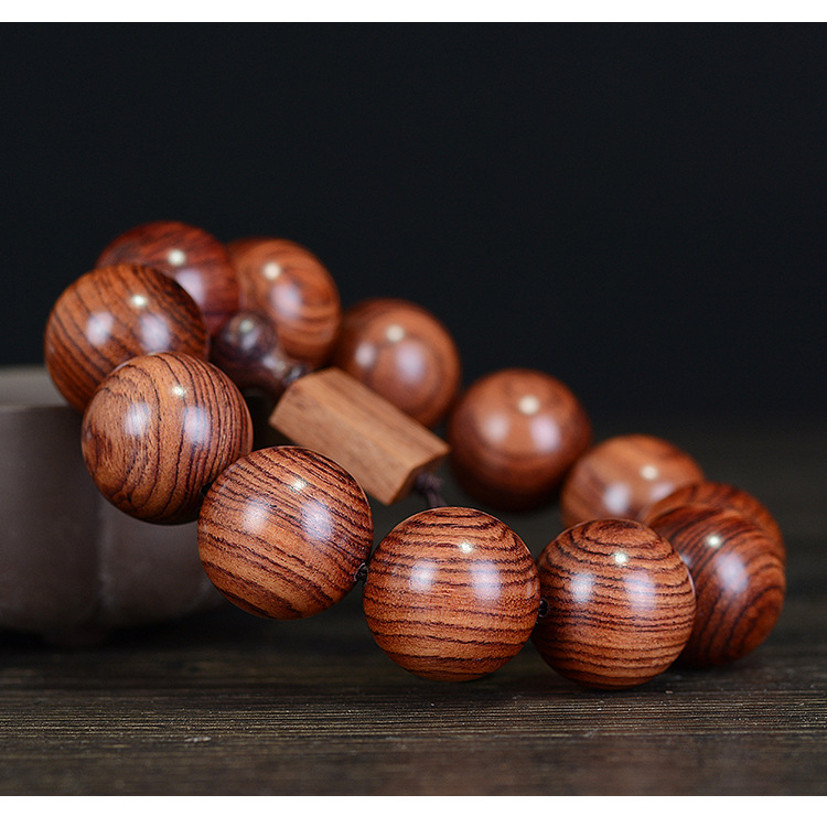 Indonesia Big Leaf Huanghuali Wood Buddha Beads Bracelet Purple Oil Pear Rosewood Men and Women Bracelet Popular Crafts Ornament Factory Wholesale Indonesia Big Leaf Huanghuali Wood Buddha Beads Bracelet Purple Oil Pear Rosewood Men and Women Bracelet Popular Crafts Ornament Factory Wholesale
