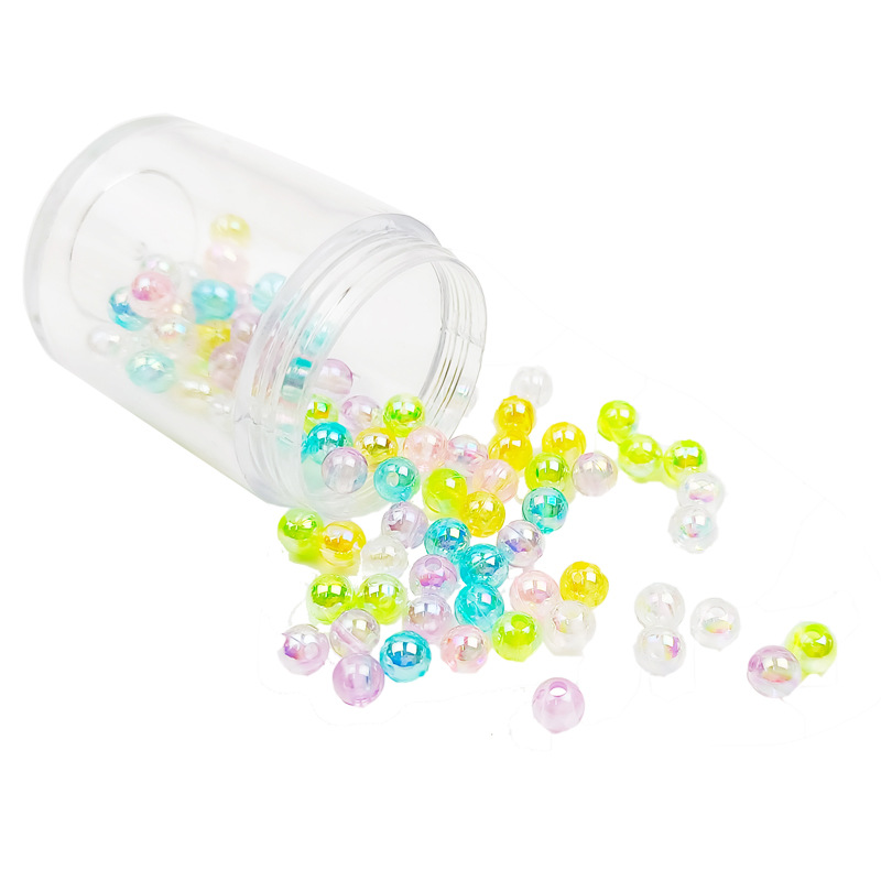 Yaleduo Colorful Acrylic round Beads DIY Beaded Weave Accessories String Bracelet Necklace Material Scattered Beads