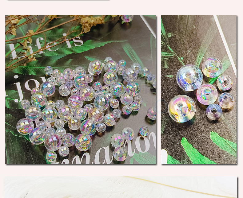 Yaleduo Colorful Acrylic round Beads DIY Beaded Weave Accessories String Bracelet Necklace Material Scattered Beads Yaleduo Colorful Acrylic round Beads DIY Beaded Weave Accessories String Bracelet Necklace Material Scattered Beads