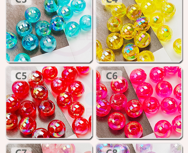 Yaleduo Colorful Acrylic round Beads DIY Beaded Weave Accessories String Bracelet Necklace Material Scattered Beads Yaleduo Colorful Acrylic round Beads DIY Beaded Weave Accessories String Bracelet Necklace Material Scattered Beads