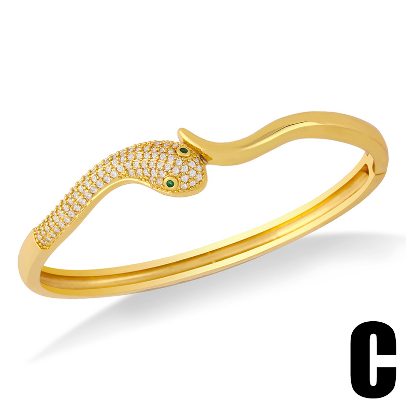 CrossBorder Personality Color Zircon Nail Bracelet Female Exaggerated Animal Snake Leopard Head OpenEnded Bracelet Brd50 CrossBorder Personality Color Zircon Nail Bracelet Female Exaggerated Animal Snake Leopard Head OpenEnded Bracelet Brd50