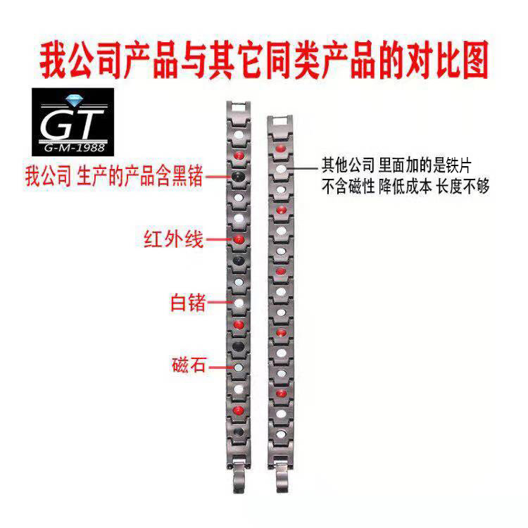 Handicraft Brocade Wish Hot Men's Alloy Health Couple Magnetic Bracelet Fashion Detachable Magnetic Therapy Bracelet Handicraft Brocade Wish Hot Men's Alloy Health Couple Magnetic Bracelet Fashion Detachable Magnetic Therapy Bracelet