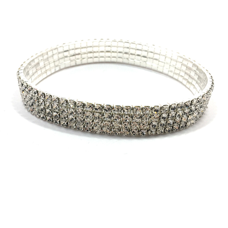 European and American Rhinestone Rows of Diamond-Embedded Elastic Crystal Anklet Bracelet Multi-Layer Optional Silver Gold European and American Rhinestone Rows of Diamond-Embedded Elastic Crystal Anklet Bracelet Multi-Layer Optional Silver Gold