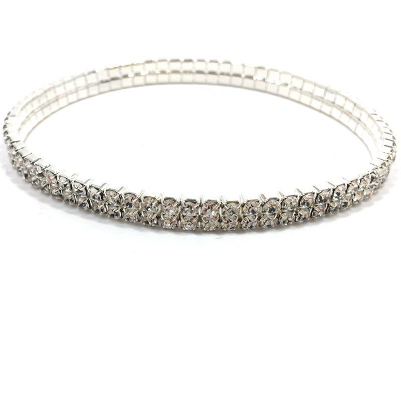 European and American Rhinestone Rows of Diamond-Embedded Elastic Crystal Anklet Bracelet Multi-Layer Optional Silver Gold European and American Rhinestone Rows of Diamond-Embedded Elastic Crystal Anklet Bracelet Multi-Layer Optional Silver Gold