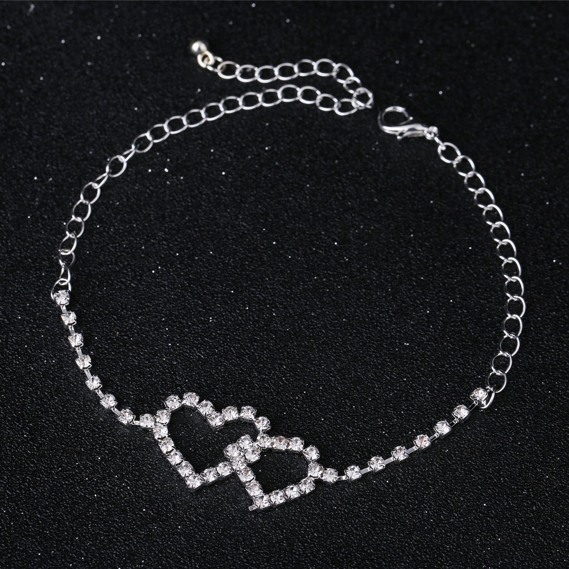 European and American Rhinestone Rows of Diamond-Embedded Elastic Crystal Anklet Bracelet Multi-Layer Optional Silver Gold European and American Rhinestone Rows of Diamond-Embedded Elastic Crystal Anklet Bracelet Multi-Layer Optional Silver Gold