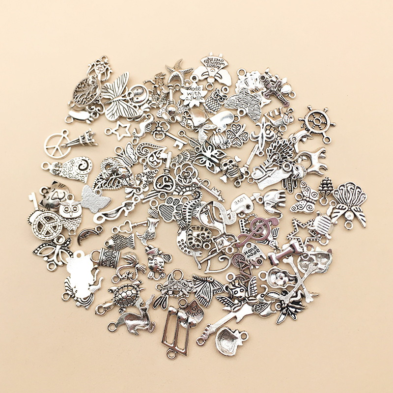 Factory Direct Sales Regular 100 Tibetan Silver Accessories Bracelet Accessory Pendant 100 Earring Set DIY Accessories