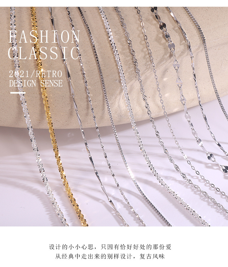 Hongxin Sterling Silver Twisted Cauliflower Necklace Bracelet Box Starry Sky Side Water Wave Cross Accessories Bare Necklace Wholesale Hongxin Sterling Silver Twisted Cauliflower Necklace Bracelet Box Starry Sky Side Water Wave Cross Accessories Bare Necklace Wholesale