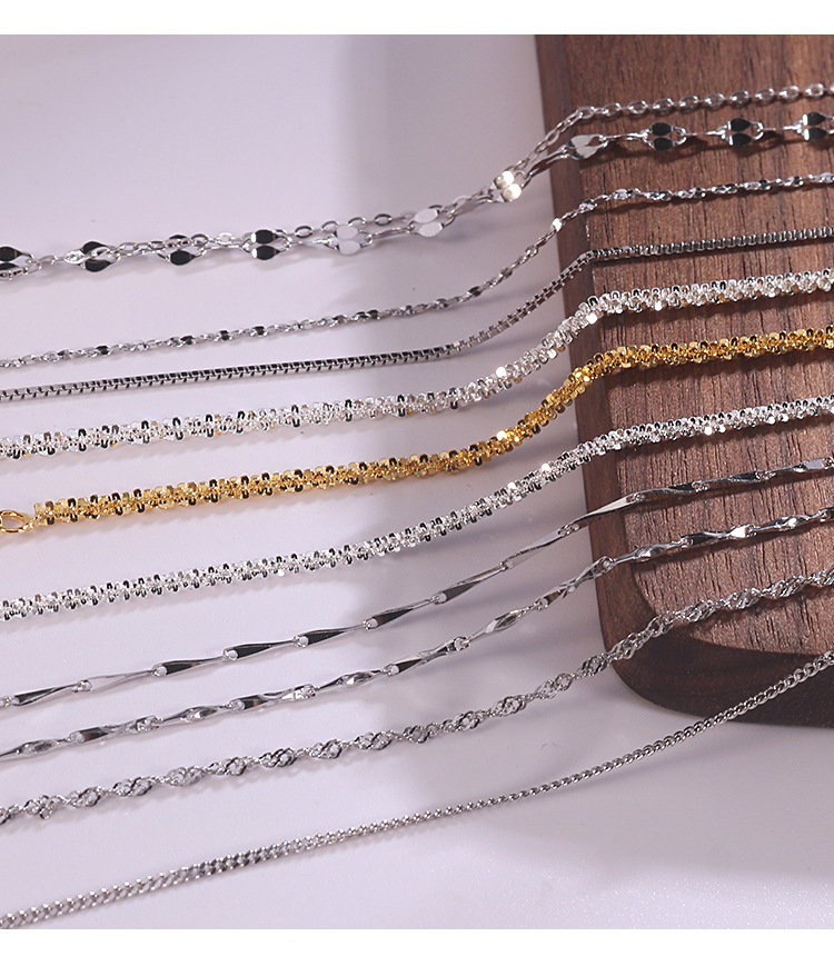 Hongxin Sterling Silver Twisted Cauliflower Necklace Bracelet Box Starry Sky Side Water Wave Cross Accessories Bare Necklace Wholesale Hongxin Sterling Silver Twisted Cauliflower Necklace Bracelet Box Starry Sky Side Water Wave Cross Accessories Bare Necklace Wholesale