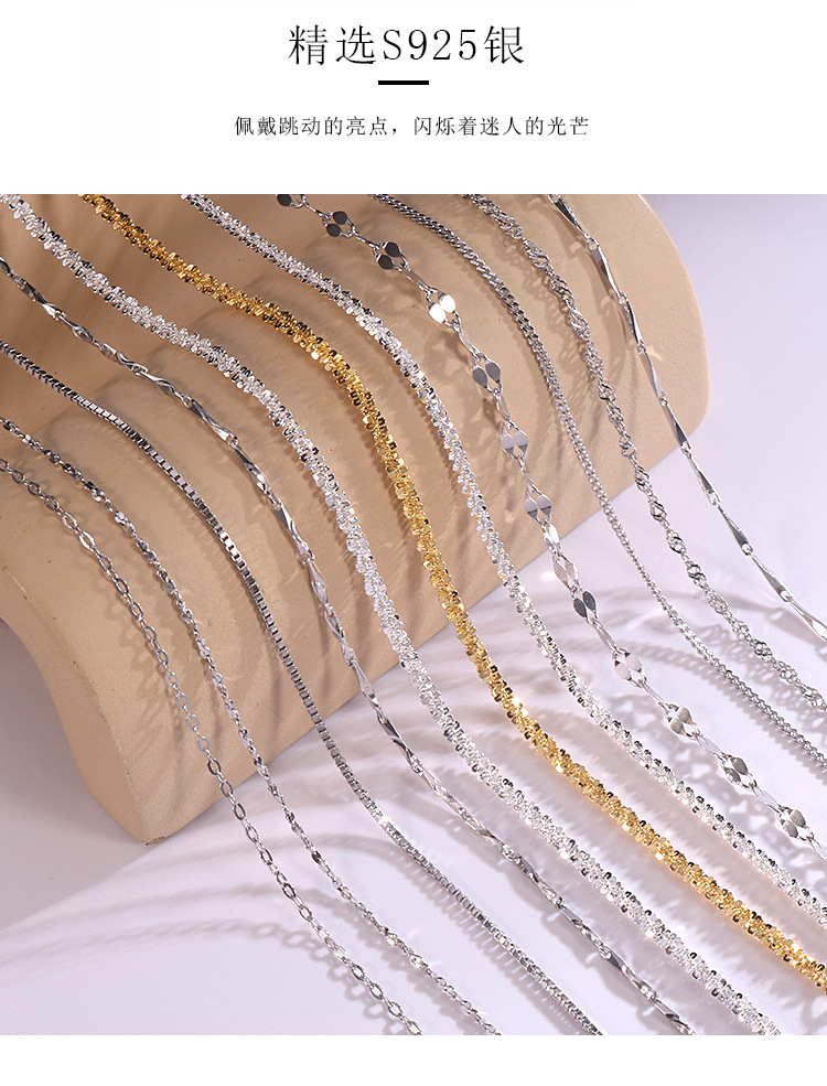 Hongxin Sterling Silver Twisted Cauliflower Necklace Bracelet Box Starry Sky Side Water Wave Cross Accessories Bare Necklace Wholesale Hongxin Sterling Silver Twisted Cauliflower Necklace Bracelet Box Starry Sky Side Water Wave Cross Accessories Bare Necklace Wholesale