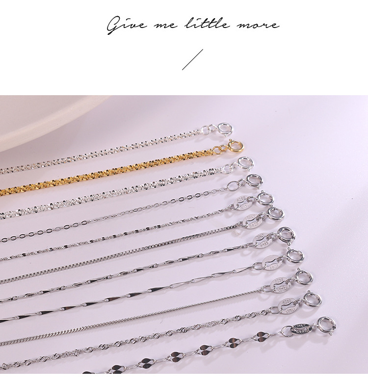 Hongxin Sterling Silver Twisted Cauliflower Necklace Bracelet Box Starry Sky Side Water Wave Cross Accessories Bare Necklace Wholesale Hongxin Sterling Silver Twisted Cauliflower Necklace Bracelet Box Starry Sky Side Water Wave Cross Accessories Bare Necklace Wholesale