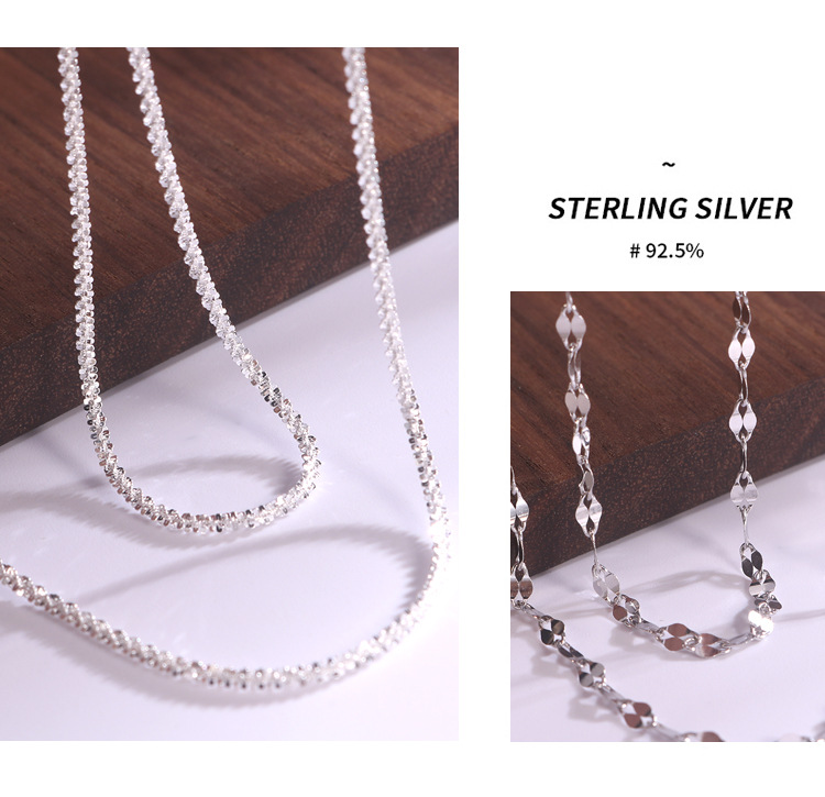 Hongxin Sterling Silver Twisted Cauliflower Necklace Bracelet Box Starry Sky Side Water Wave Cross Accessories Bare Necklace Wholesale Hongxin Sterling Silver Twisted Cauliflower Necklace Bracelet Box Starry Sky Side Water Wave Cross Accessories Bare Necklace Wholesale