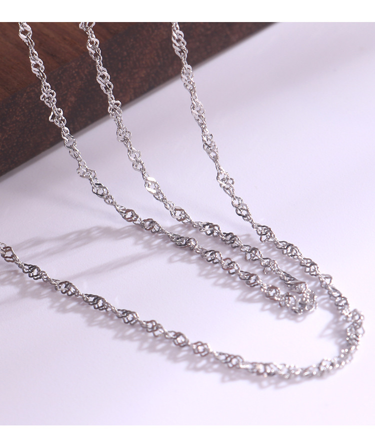 Hongxin Sterling Silver Twisted Cauliflower Necklace Bracelet Box Starry Sky Side Water Wave Cross Accessories Bare Necklace Wholesale Hongxin Sterling Silver Twisted Cauliflower Necklace Bracelet Box Starry Sky Side Water Wave Cross Accessories Bare Necklace Wholesale