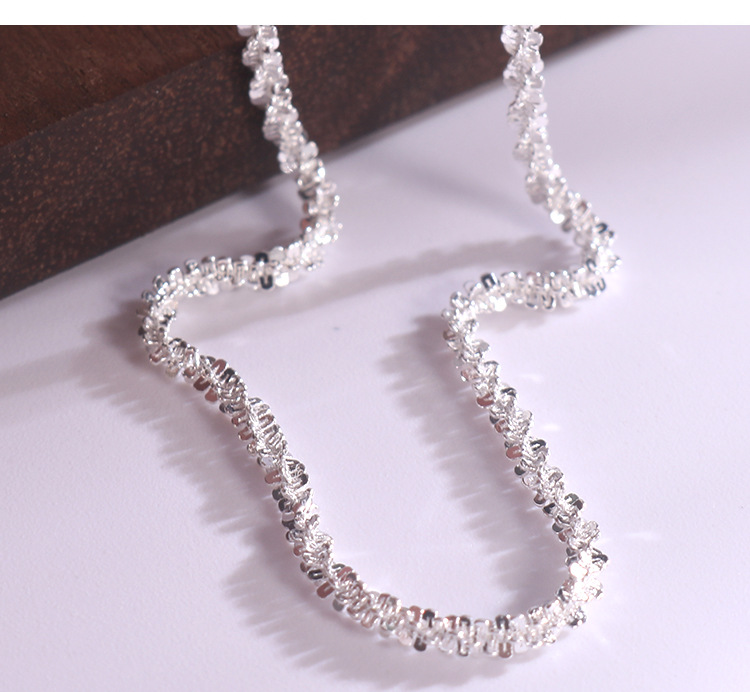 Hongxin Sterling Silver Twisted Cauliflower Necklace Bracelet Box Starry Sky Side Water Wave Cross Accessories Bare Necklace Wholesale Hongxin Sterling Silver Twisted Cauliflower Necklace Bracelet Box Starry Sky Side Water Wave Cross Accessories Bare Necklace Wholesale