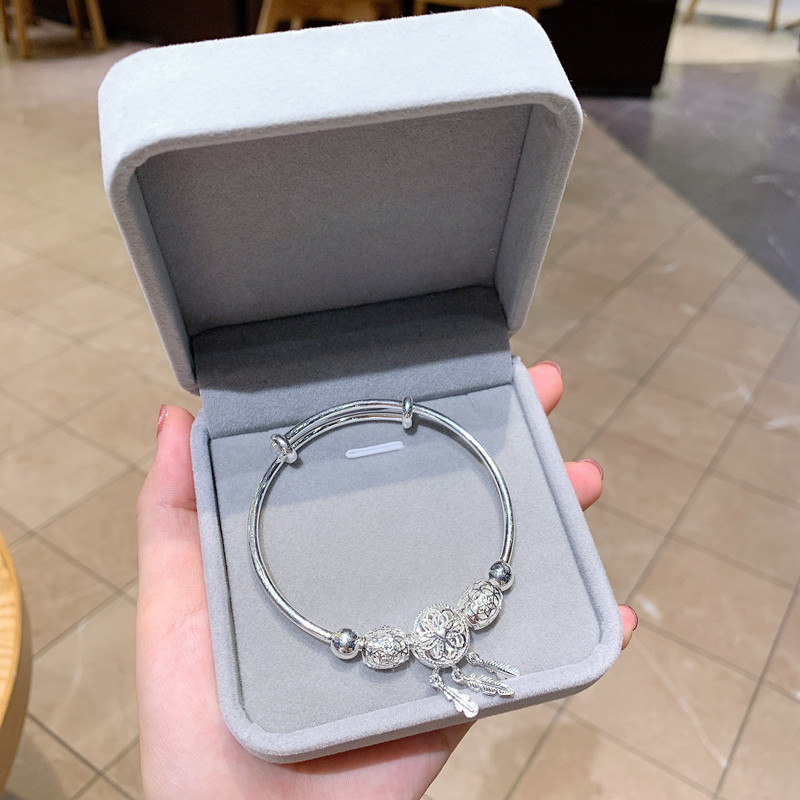 Silver Accessories Dreamcatcher 999 Silver Bracelet Female Mori Style Vintage Sterling Silver Bracelet Student All-Match