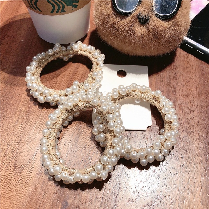 Xuan Ya Pearl Hair Band Bracelet Dual-Purpose Headband Female Online Influencer Tie Hair Accessories Dongdaemun Hair Accessory Headdress Pearl Hair Band