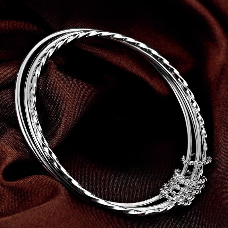 Meet Sansheng Sanshi Silver Bracelet S999 Foot Silver Network Red Live Broadcast Generation Sterling Silver Bracelet Women&#039;s Valentine&#039;s Day Gift