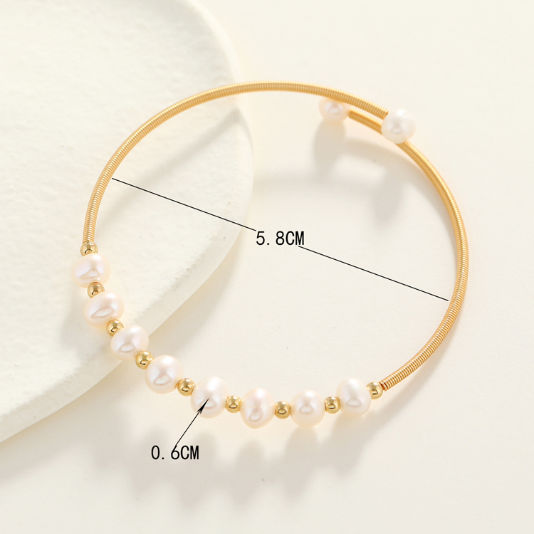 New High Quality 18K Gold Natural Freshwater Pearl Bracelet Ten plus Nine Gold round Beads