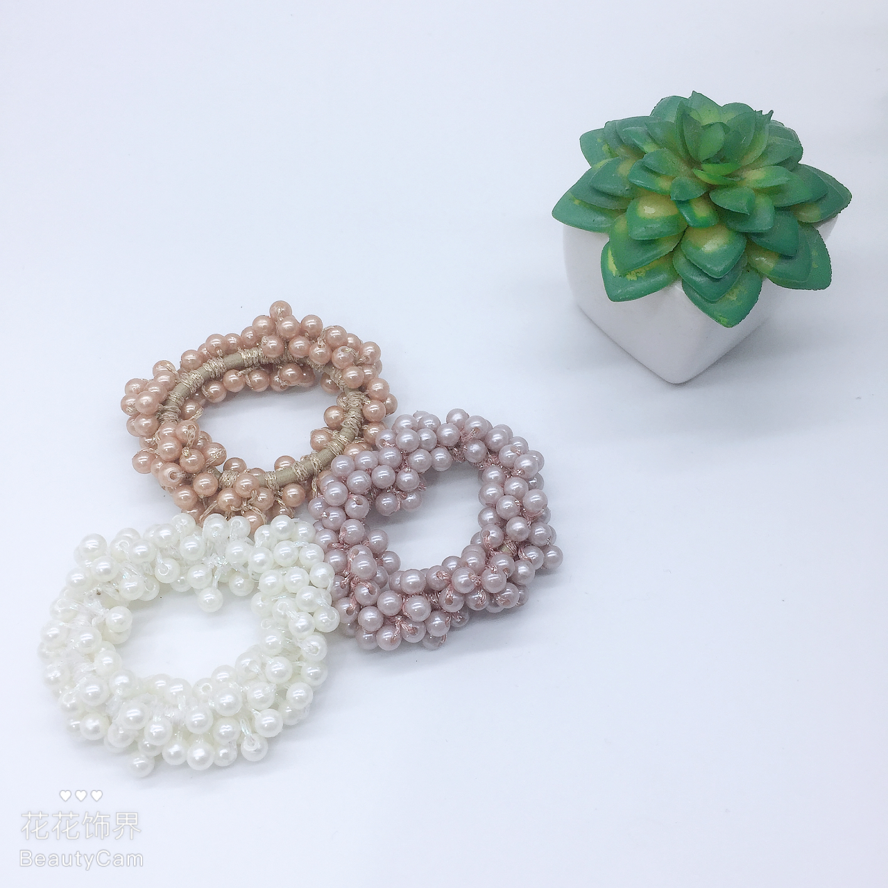 Tie Hair Rubber Band Adult Hair String Pearl Love Hair String Korean version of female simple bracelet hair ring Tie Hair Rubber Band Adult Hair String Pearl Love Hair String Korean version of female simple bracelet hair ring