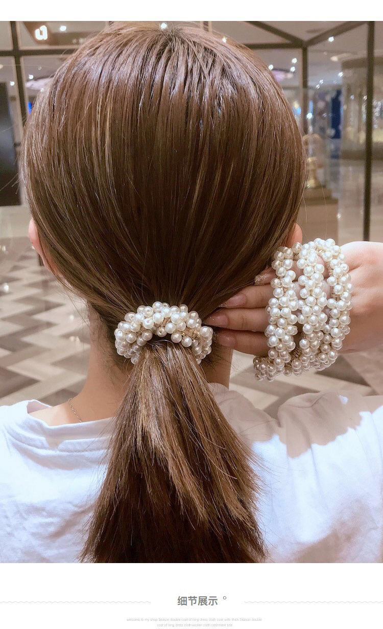 Internet Influencer Pearl Hair Band Simple Temperamental All-Match Headband Bracelet Dual-Use South Korea Dongdaemun Ponytail High Elasticity Internet Influencer Pearl Hair Band Simple Temperamental All-Match Headband Bracelet Dual-Use South Korea Dongdaemun Ponytail High Elasticity