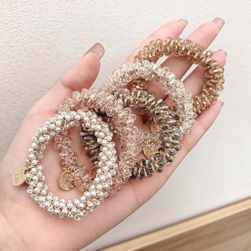 Korean Style Vintage Pearl Headband Simple Temperamental Bracelet Dual-Use Instafamousrubber Band Hair-Binding Crystal Hair Tie Sweet Headwear Korean Style Vintage Pearl Headband Simple Temperamental Bracelet Dual-Use Instafamousrubber Band Hair-Binding Crystal Hair Tie Sweet Headwear