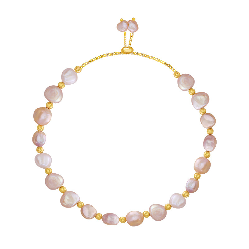 Baroque Freshwater Pearl Crystal Bracelet Bracelet Ins Niche Design Korean Internet Celebrity Handmade Beaded Bracelet