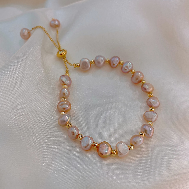 Baroque Freshwater Pearl Crystal Bracelet Bracelet Ins Niche Design Korean Internet Celebrity Handmade Beaded Bracelet Baroque Freshwater Pearl Crystal Bracelet Bracelet Ins Niche Design Korean Internet Celebrity Handmade Beaded Bracelet