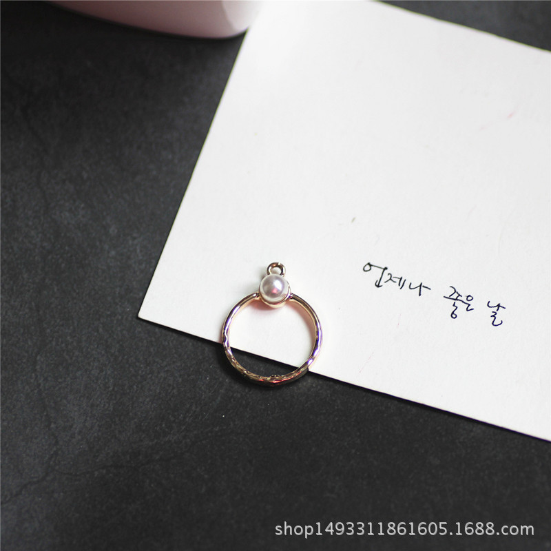 DIY Earrings Accessories Korean Alloy Simple Rhinestone Pearl Heart Shell Earring Material Bracelet Pendant