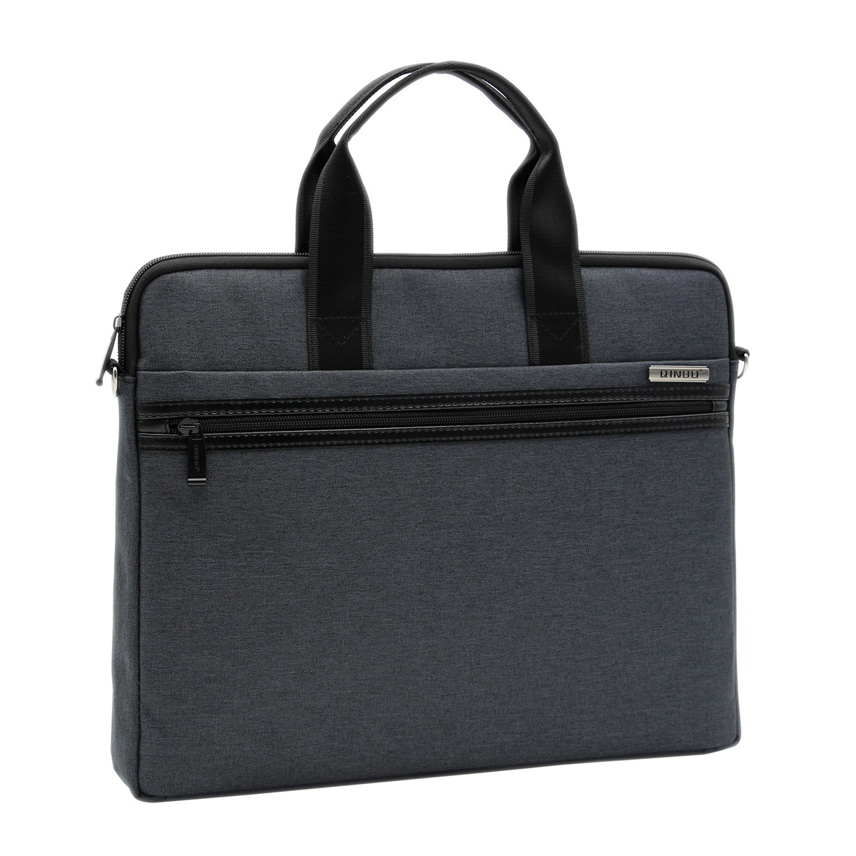 Qinbo Zipper Portable Briefcase File Bag Canvas Large Capacity Computer Bag Canvas Briefcase Batch Customization