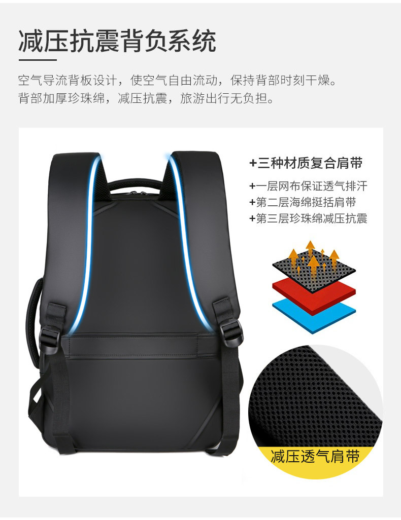 New Business Backpack Men 'S Waterproof Derm Computer Bag Multi-Functional Business Backpack Large Capacity Leisure Travel Bag New Business Backpack Men 'S Waterproof Derm Computer Bag Multi-Functional Business Backpack Large Capacity Leisure Travel Bag