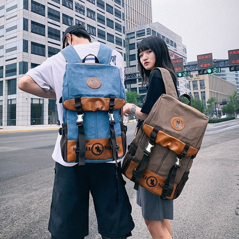 Men&#039;s and Women&#039;s Backpack Fashion Trend Canvas Backpack Youth Computer Backpack College Students Bag Leisure Travel Bag